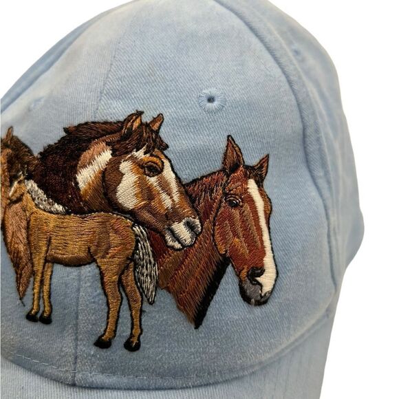 🐴Vintage 90’s Wild Horses Embroidered Hat Jackson hole Wyoming ranch hat - Picture 12 of 14